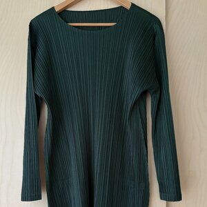 Pleats Please Issey Miyake Green Dress